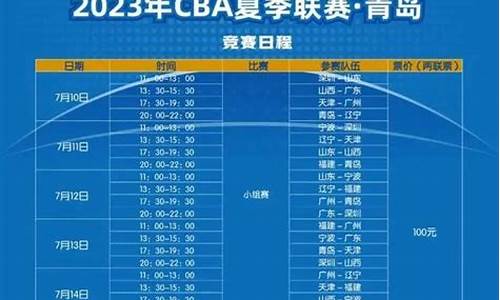 2023cba夏季联赛赛程表详情一览_2023年cba夏季联