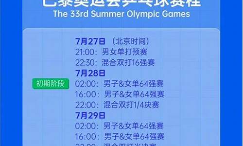 奥运会赛程2021羽毛球赛程表_奥运赛程表羽毛球